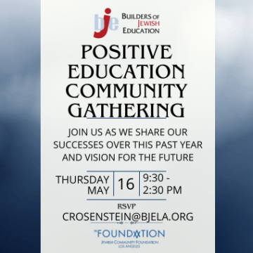 Positive Education Community Gathering Notice May 16
