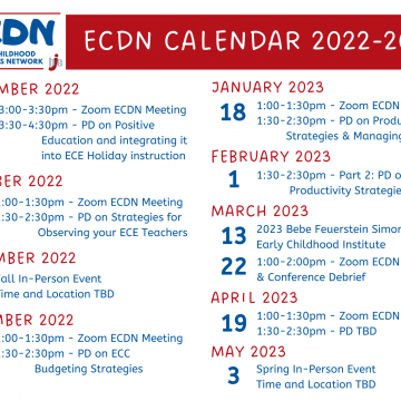 ECDN Calendar of Meetings