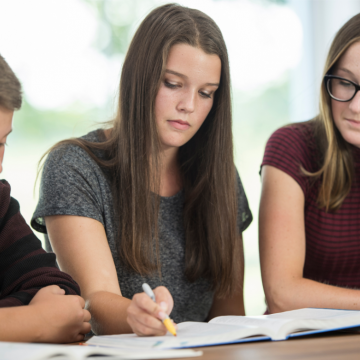 Teens studying