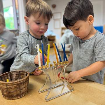 boys with hanukkiah