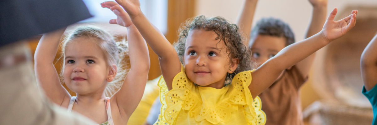 preschoolers in yoga class