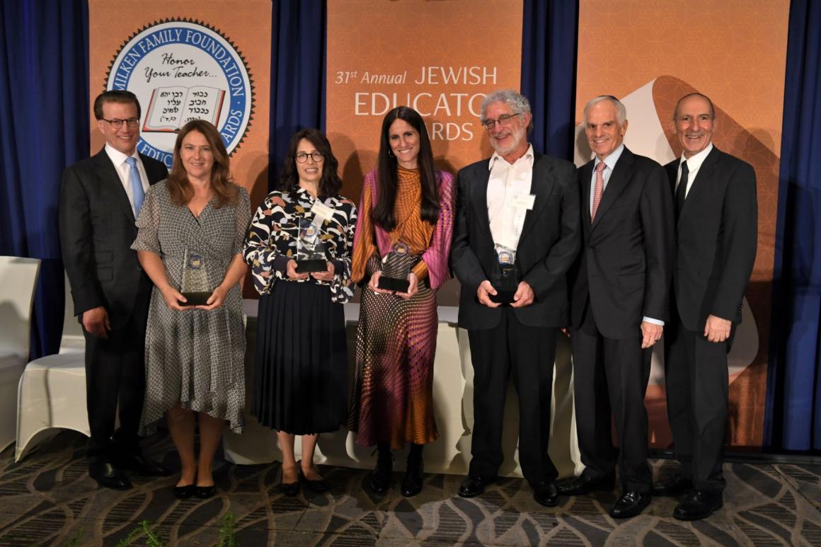 Milken Family Foundation Jewish Educator Awards with recipients, BJE's Dr. Gil Graff and Richard Sandler of MFF