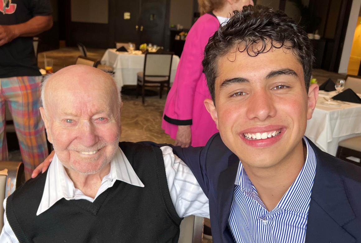 Jason Sraberg and his grandfather