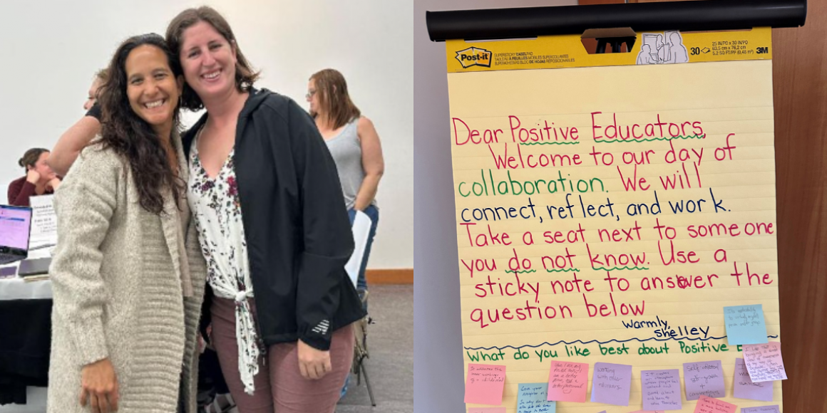 Banner Image for Positive Ed with faculty and notepad