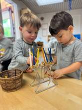 Boys with Hanukkiah