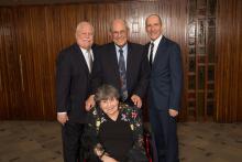 BJE Board President Mark Berns, Honorees Marlynn and Rabbi Elliot Dorff and BJE Executive Director Dr. Gil Graff