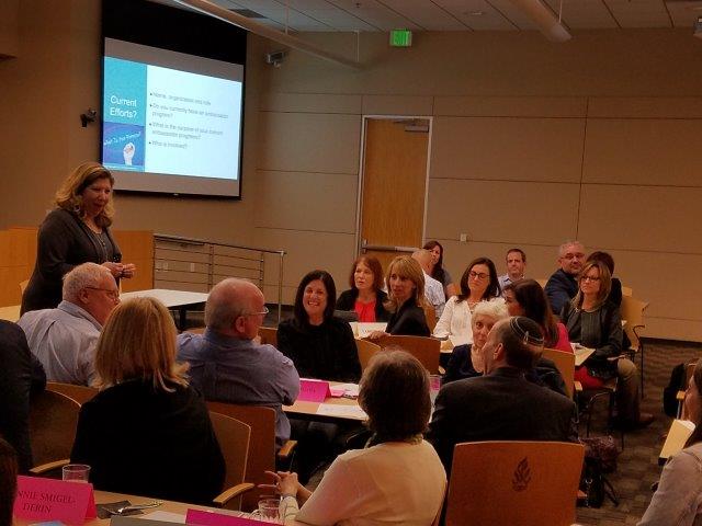 Nanette Fridman speaking before BJE Lay Leaders on "Ambasssadorship"
