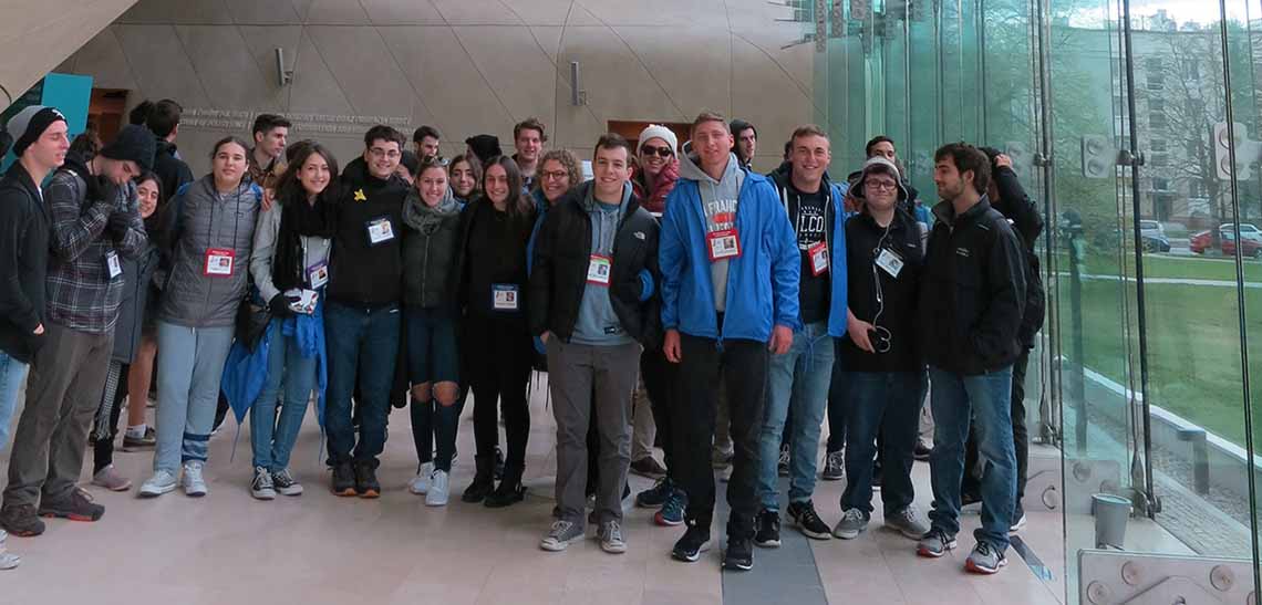 Michael Schulman (blue jacket) along with a group of Los Angeles MOTL participants BJE March of the Living Teen Michael Schulman Reflections on his Experience